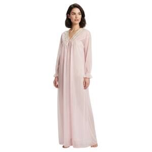 ESPECIALLY YOU  Vintage Style Sheer Nightgown Pink Lightweight Plus Size 2X
